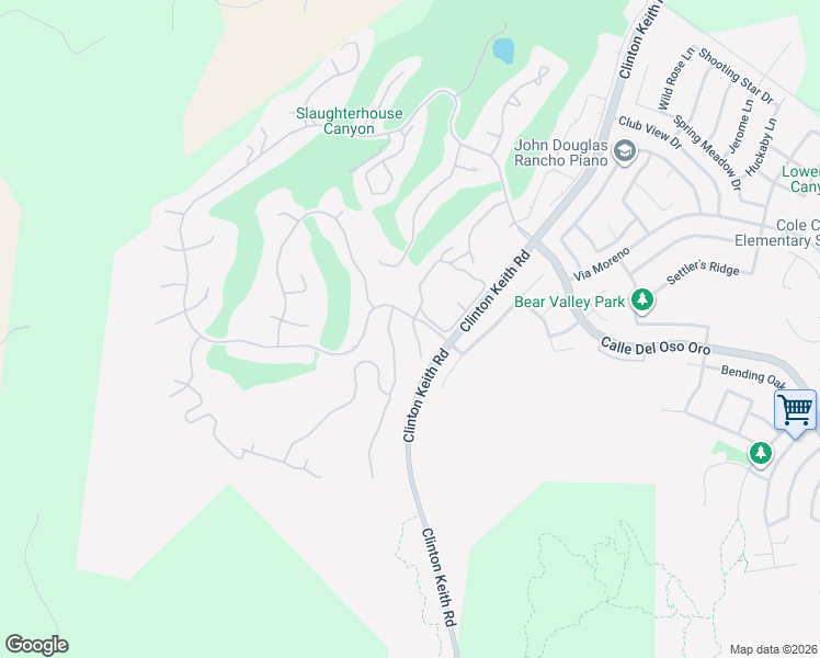 map of restaurants, bars, coffee shops, grocery stores, and more near 37803 Bear View Circle in Murrieta