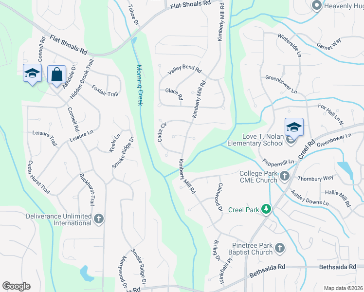 map of restaurants, bars, coffee shops, grocery stores, and more near in South Fulton