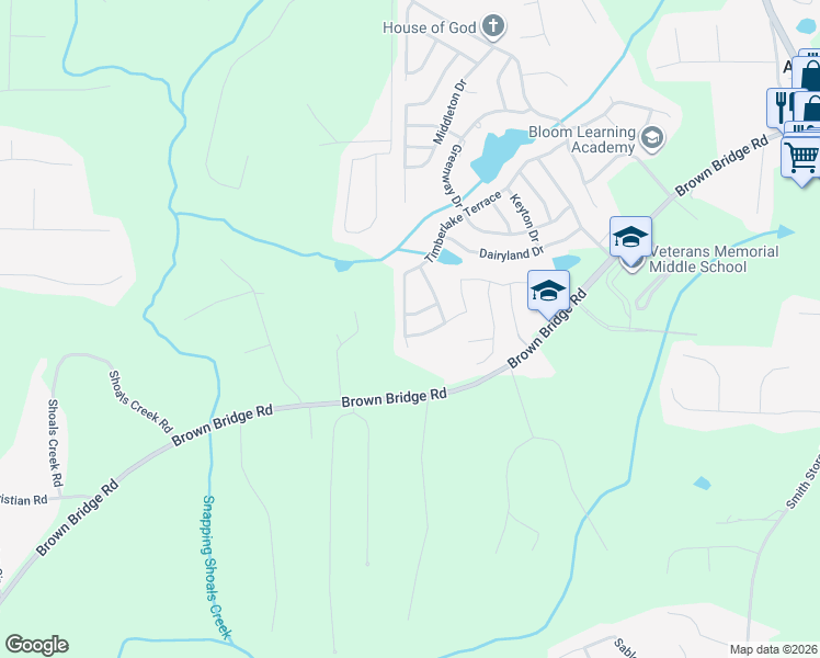 map of restaurants, bars, coffee shops, grocery stores, and more near 360 Timberlake Terrace in Covington