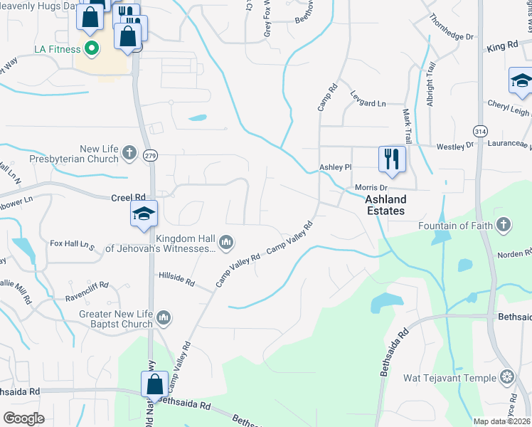 map of restaurants, bars, coffee shops, grocery stores, and more near 510 Hererra Street in Atlanta