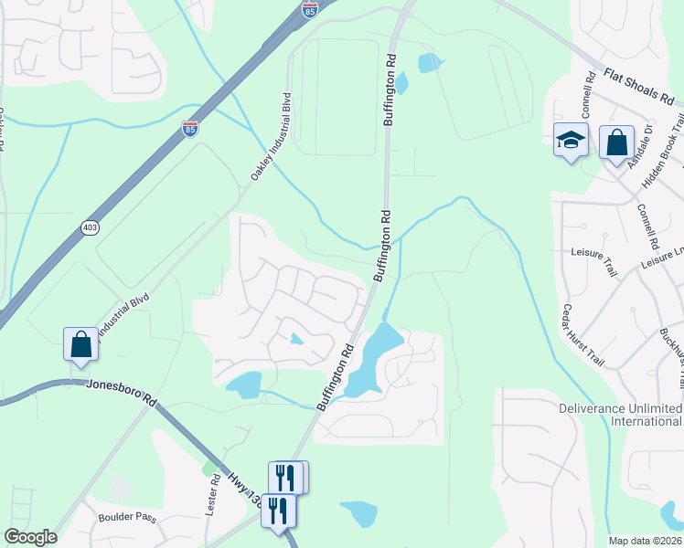 map of restaurants, bars, coffee shops, grocery stores, and more near 5516 Village Trace in Union City