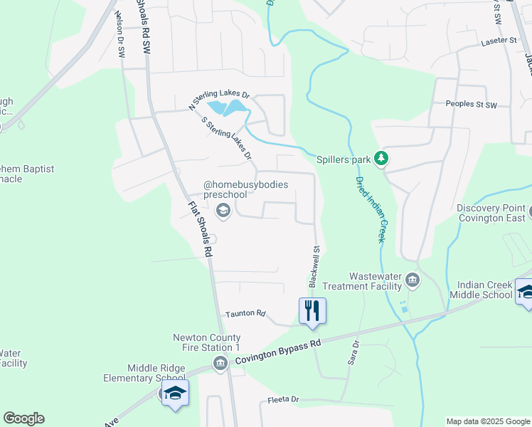 map of restaurants, bars, coffee shops, grocery stores, and more near 10152 Griffin Lane Southwest in Covington