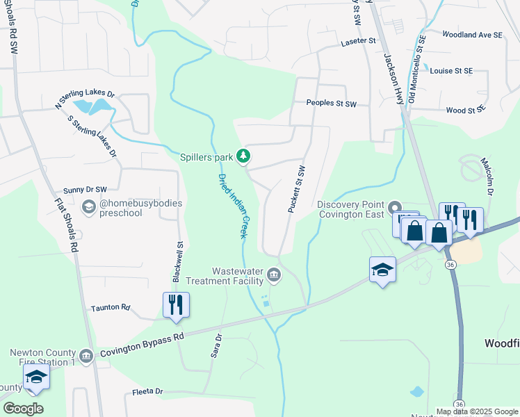 map of restaurants, bars, coffee shops, grocery stores, and more near 9170 Jefferson Village Drive Southwest in Covington