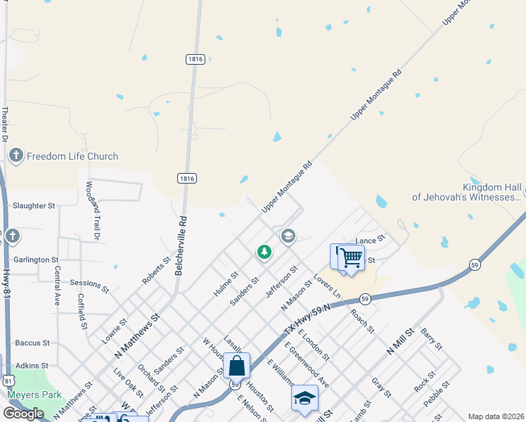 map of restaurants, bars, coffee shops, grocery stores, and more near 195 Upper Montague Road in Bowie