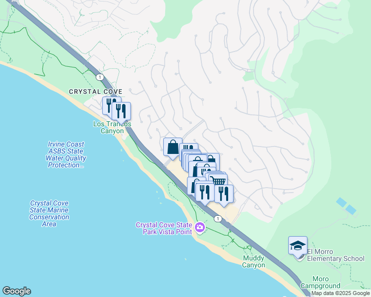 map of restaurants, bars, coffee shops, grocery stores, and more near 84 Sidney Bay Drive in Newport Beach
