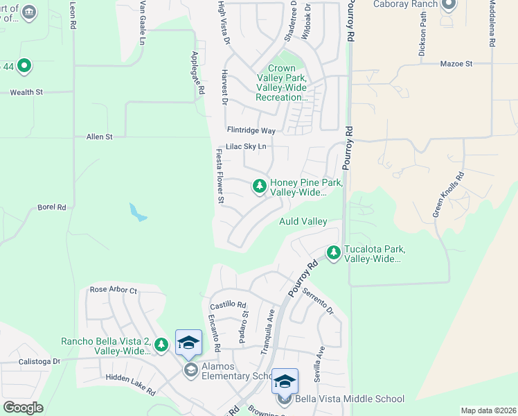 map of restaurants, bars, coffee shops, grocery stores, and more near 37796 Honey Pine Road in Murrieta