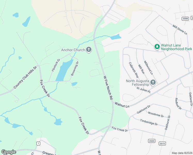 map of restaurants, bars, coffee shops, grocery stores, and more near 637 Hunts Grove Drive in North Augusta