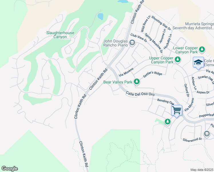 map of restaurants, bars, coffee shops, grocery stores, and more near 37639 Botanica Place in Murrieta