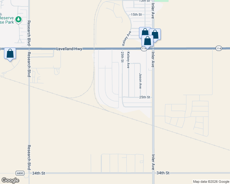 map of restaurants, bars, coffee shops, grocery stores, and more near 8981-8999 25th Street in Lubbock