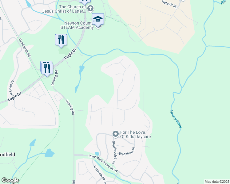 map of restaurants, bars, coffee shops, grocery stores, and more near 65 Vintage Drive in Covington