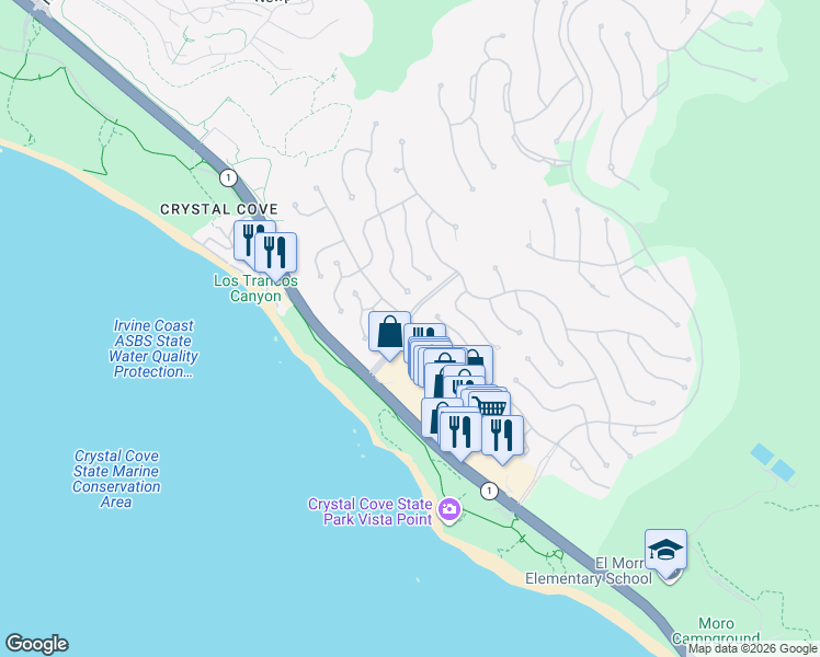map of restaurants, bars, coffee shops, grocery stores, and more near 92 Sidney Bay Drive in Newport Beach