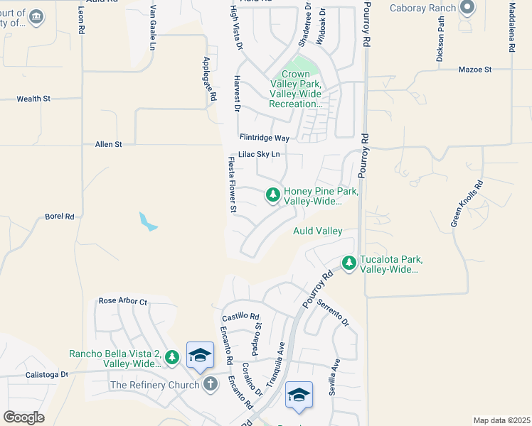 map of restaurants, bars, coffee shops, grocery stores, and more near 31599 Blossom Hill Court in Murrieta