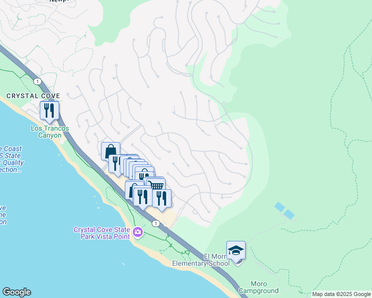 map of restaurants, bars, coffee shops, grocery stores, and more near 64 Archipelago Drive in Newport Beach