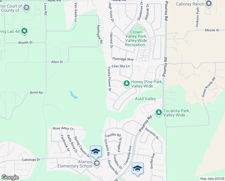 map of restaurants, bars, coffee shops, grocery stores, and more near 31540 Rose Sage Way in Murrieta
