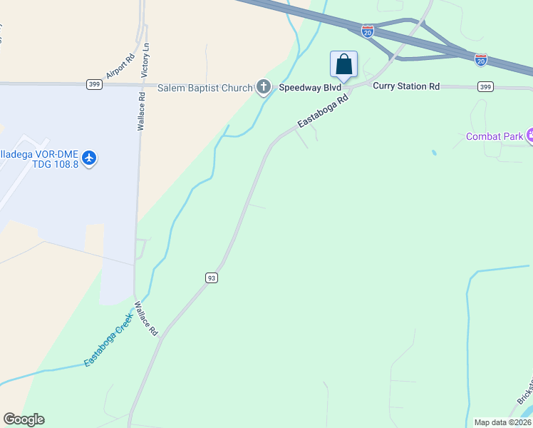 map of restaurants, bars, coffee shops, grocery stores, and more near 8726 Eastaboga Road in Talladega County