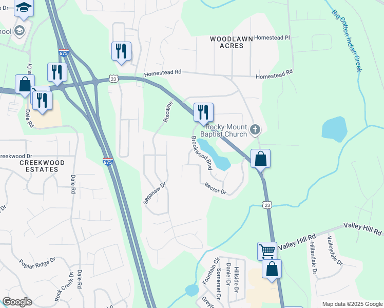map of restaurants, bars, coffee shops, grocery stores, and more near 6656 Sunset Park in Rex