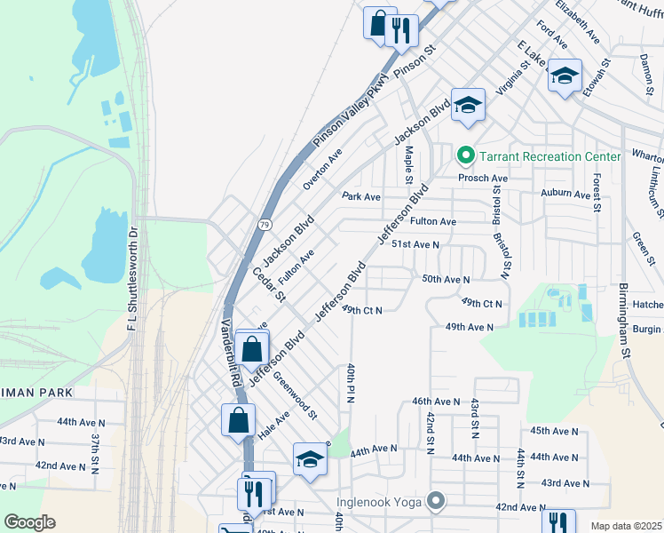 map of restaurants, bars, coffee shops, grocery stores, and more near 812 Bell Avenue in Birmingham