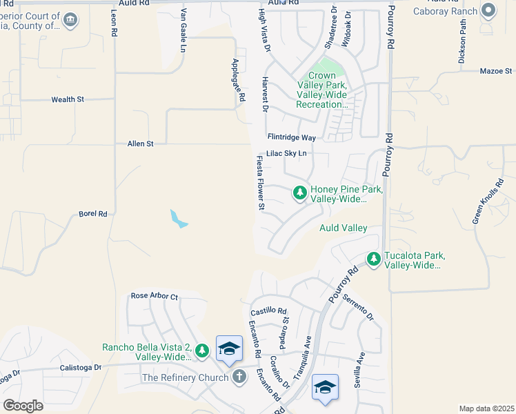 map of restaurants, bars, coffee shops, grocery stores, and more near 37749 Fiesta Flower Street in Murrieta