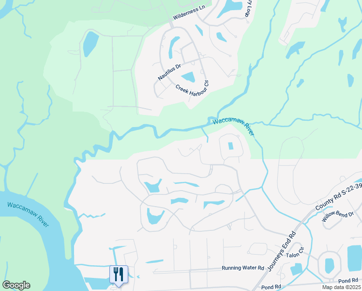 map of restaurants, bars, coffee shops, grocery stores, and more near 8 Collins Creek Drive in Murrells Inlet