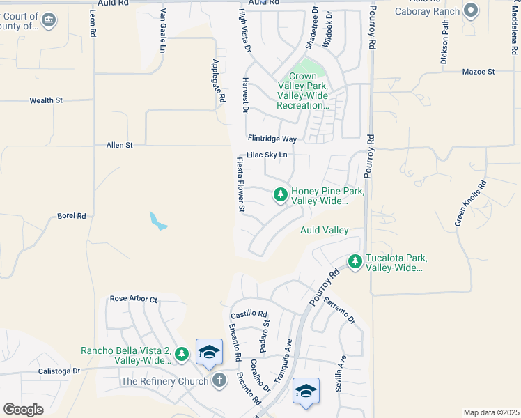 map of restaurants, bars, coffee shops, grocery stores, and more near 31599 Blossom Hill Court in Murrieta