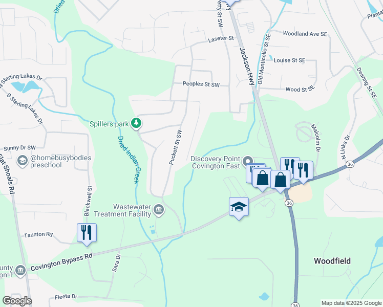 map of restaurants, bars, coffee shops, grocery stores, and more near 9229 Carr Circle in Covington