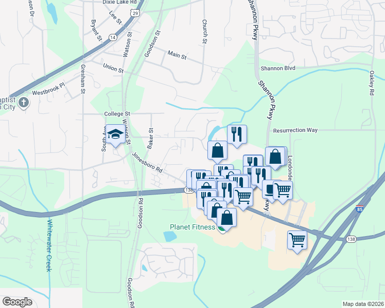 map of restaurants, bars, coffee shops, grocery stores, and more near 6414 Guinness Court in Union City