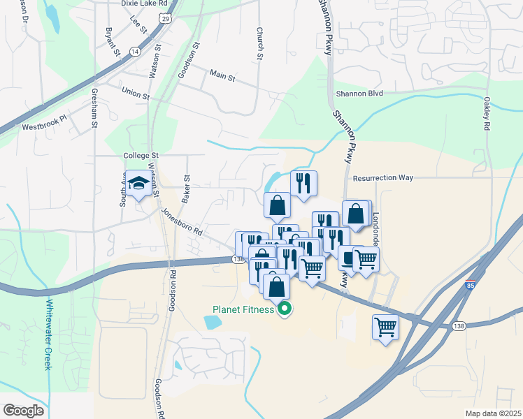 map of restaurants, bars, coffee shops, grocery stores, and more near 5204 Alexander St in Union City