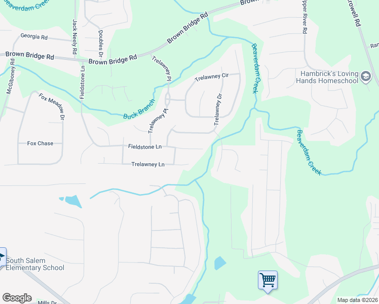 map of restaurants, bars, coffee shops, grocery stores, and more near 470 Fieldstone Lane in Covington