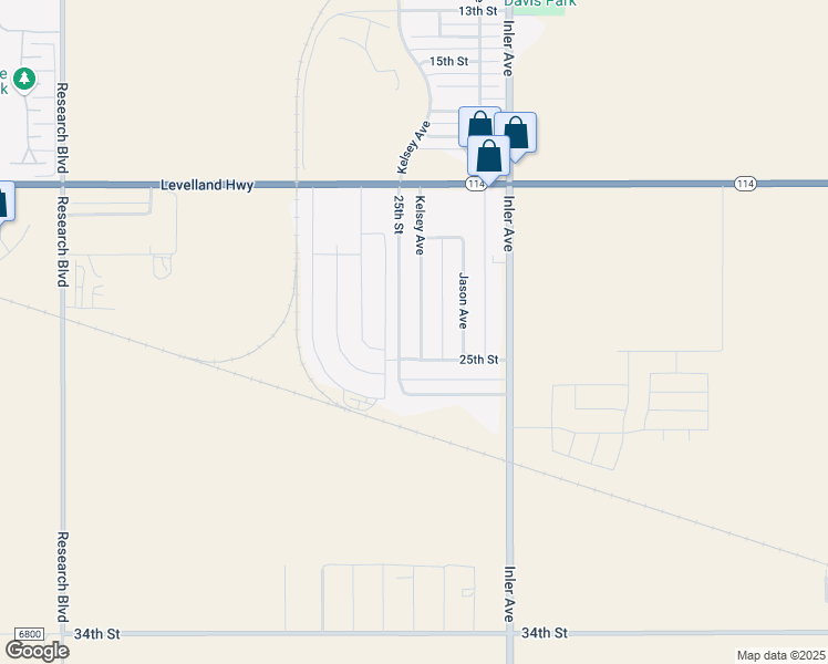 map of restaurants, bars, coffee shops, grocery stores, and more near 2022 Kelsey in Lubbock