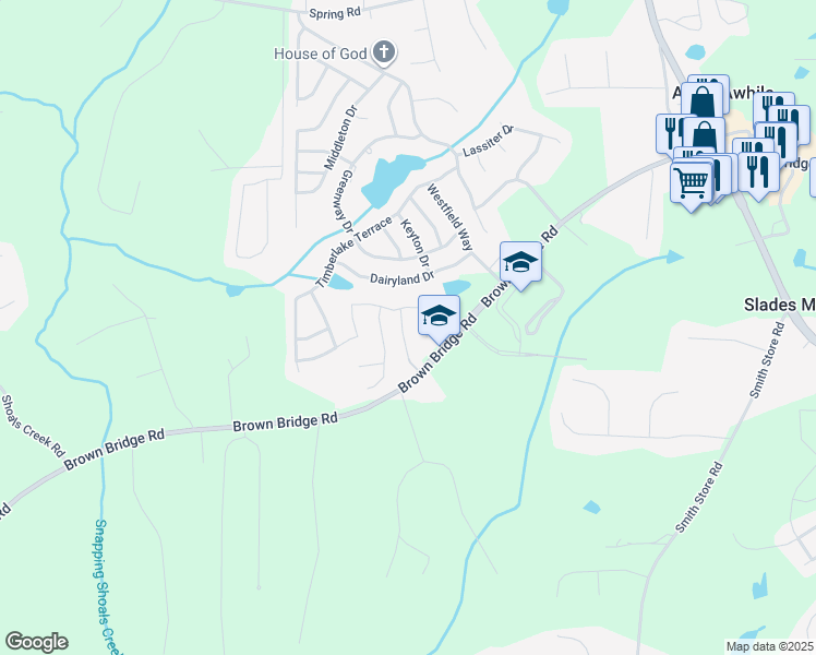 map of restaurants, bars, coffee shops, grocery stores, and more near 35 Chesapeake Chase in Covington