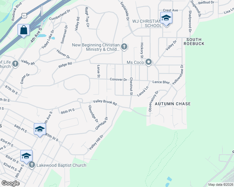 map of restaurants, bars, coffee shops, grocery stores, and more near 401 Maple St in Birmingham