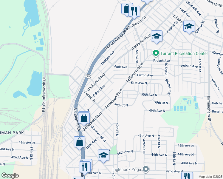 map of restaurants, bars, coffee shops, grocery stores, and more near 812 Bell Avenue in Birmingham