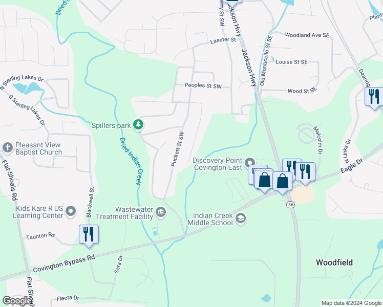 map of restaurants, bars, coffee shops, grocery stores, and more near 9183 Southwest Carr Circle in Covington