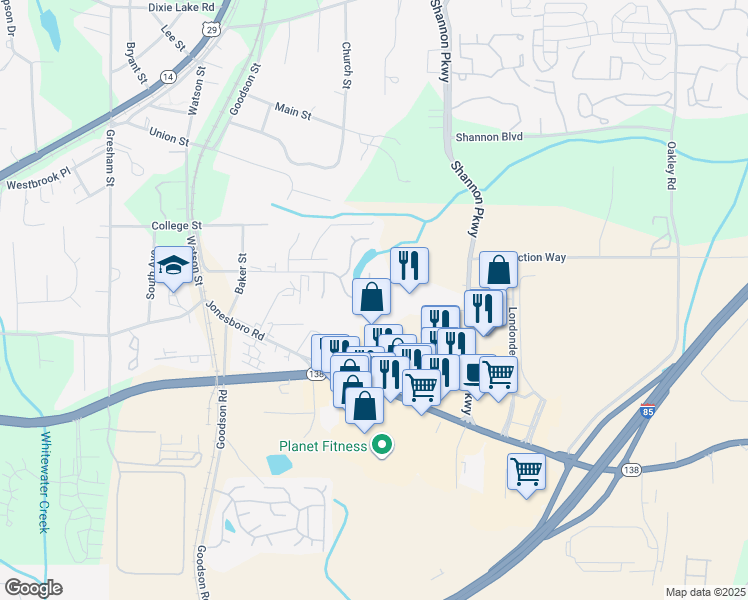 map of restaurants, bars, coffee shops, grocery stores, and more near 5216 Alexander Street in Union City