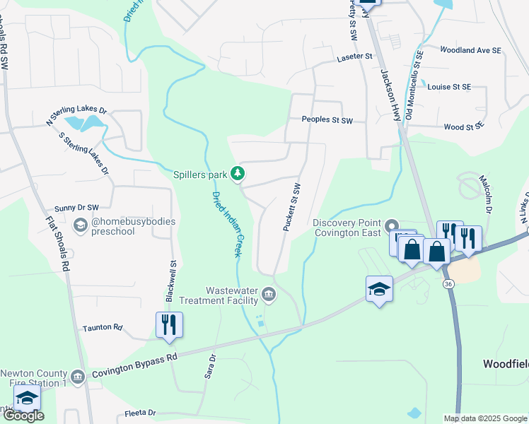 map of restaurants, bars, coffee shops, grocery stores, and more near 9145 Jefferson Village Drive Southwest in Covington