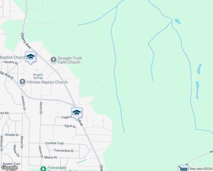 map of restaurants, bars, coffee shops, grocery stores, and more near 1133 Graham Drive in Birmingham