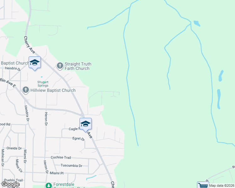 map of restaurants, bars, coffee shops, grocery stores, and more near 1133 Graham Drive in Birmingham