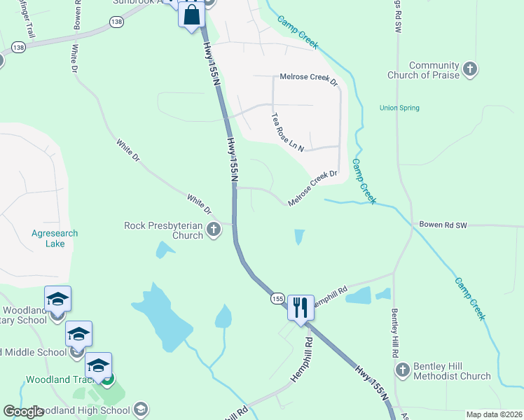 map of restaurants, bars, coffee shops, grocery stores, and more near 225 Mels Way in Stockbridge