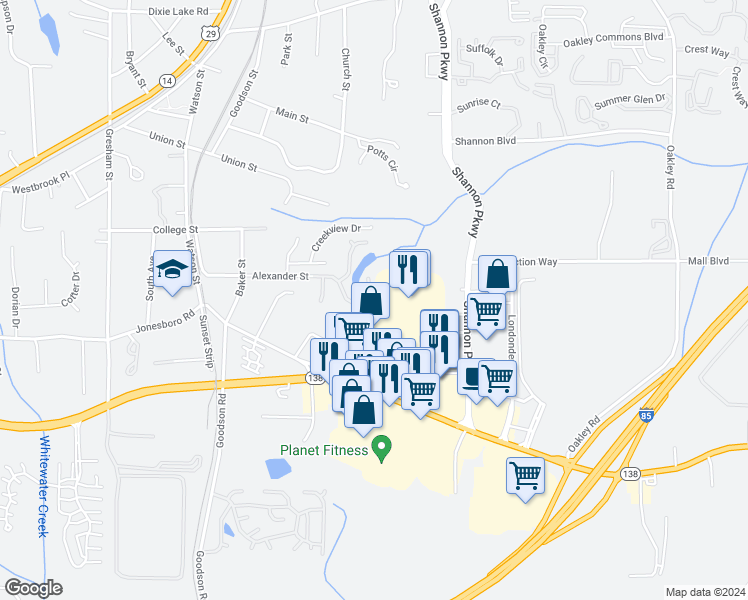 map of restaurants, bars, coffee shops, grocery stores, and more near 5218 Alexander Street in Union City