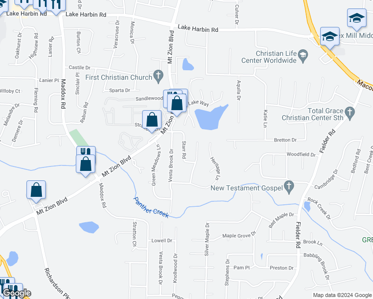map of restaurants, bars, coffee shops, grocery stores, and more near 2730 Starr Road in Morrow