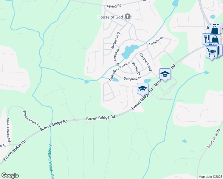 map of restaurants, bars, coffee shops, grocery stores, and more near Franklin Way in Covington