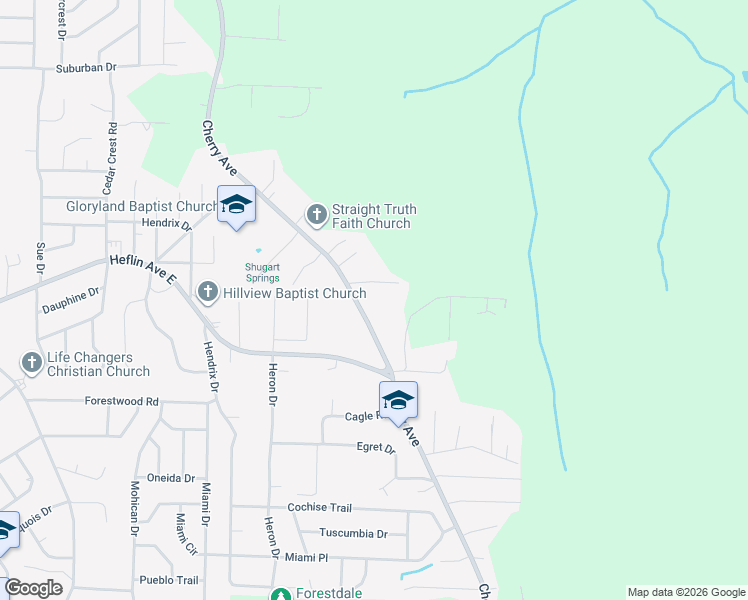 map of restaurants, bars, coffee shops, grocery stores, and more near 1631 Cherry Avenue in Birmingham