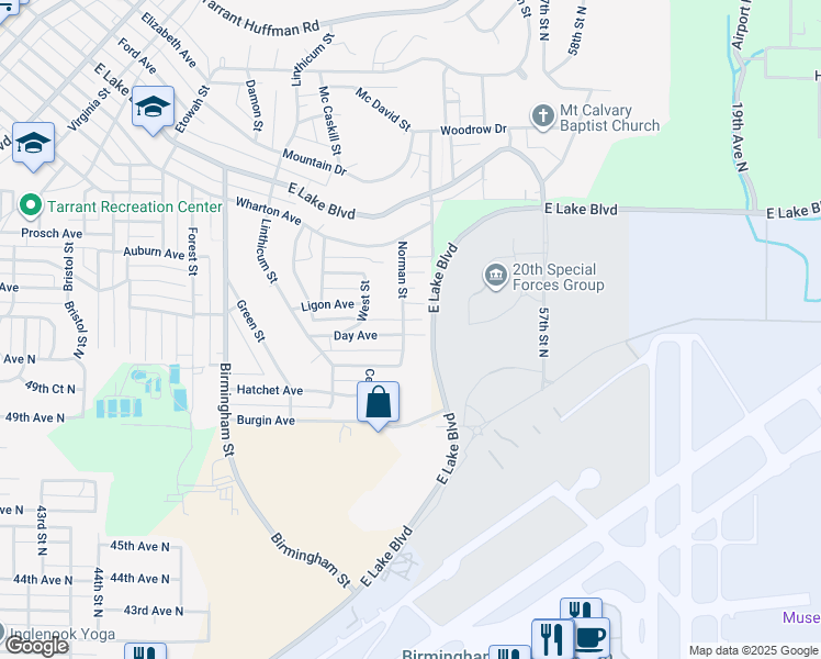 map of restaurants, bars, coffee shops, grocery stores, and more near 2004 Day Avenue in Birmingham