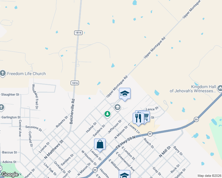 map of restaurants, bars, coffee shops, grocery stores, and more near 195 Upper Montague Road in Bowie