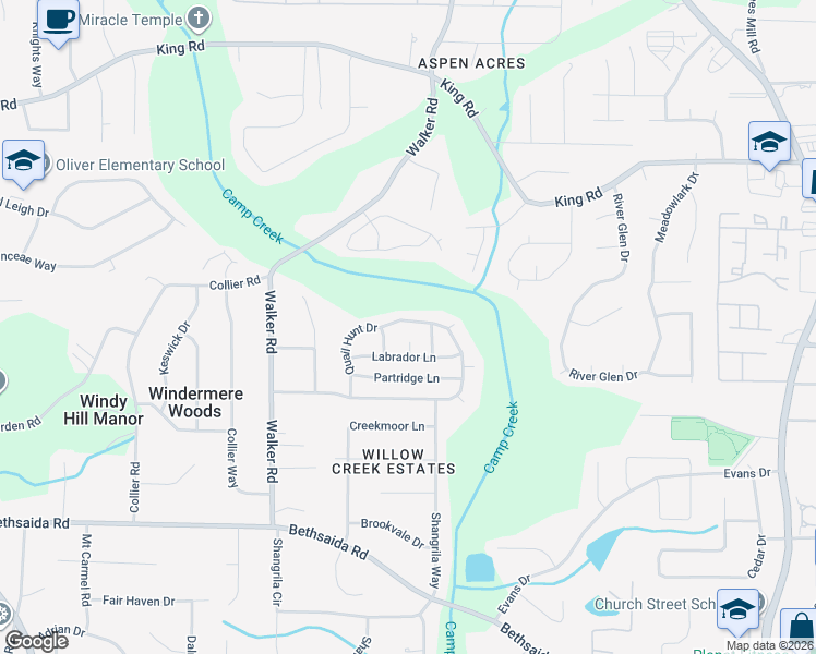 map of restaurants, bars, coffee shops, grocery stores, and more near 1085 Quail Hunt Drive in Riverdale