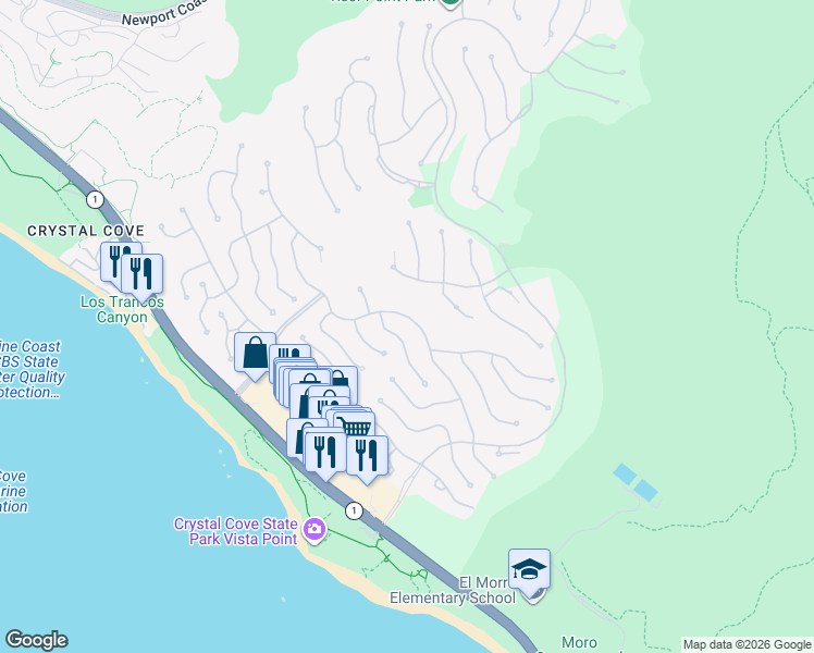 map of restaurants, bars, coffee shops, grocery stores, and more near 56 Archipelago Drive in Newport Beach