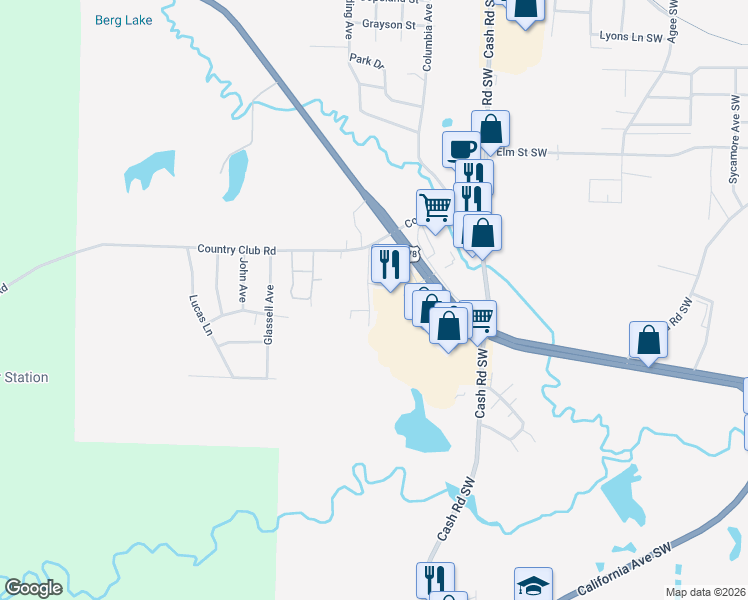 map of restaurants, bars, coffee shops, grocery stores, and more near 1320 U.S. 278 in Camden