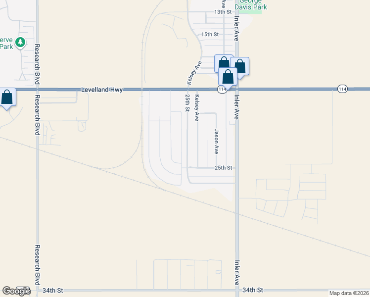 map of restaurants, bars, coffee shops, grocery stores, and more near 8981-8999 25th Street in Lubbock
