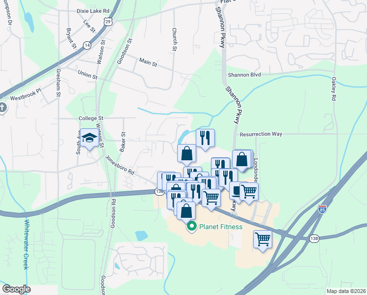 map of restaurants, bars, coffee shops, grocery stores, and more near 5204 Alexander Street in Union City