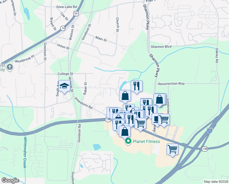 map of restaurants, bars, coffee shops, grocery stores, and more near 5204 Alexander Street in Union City